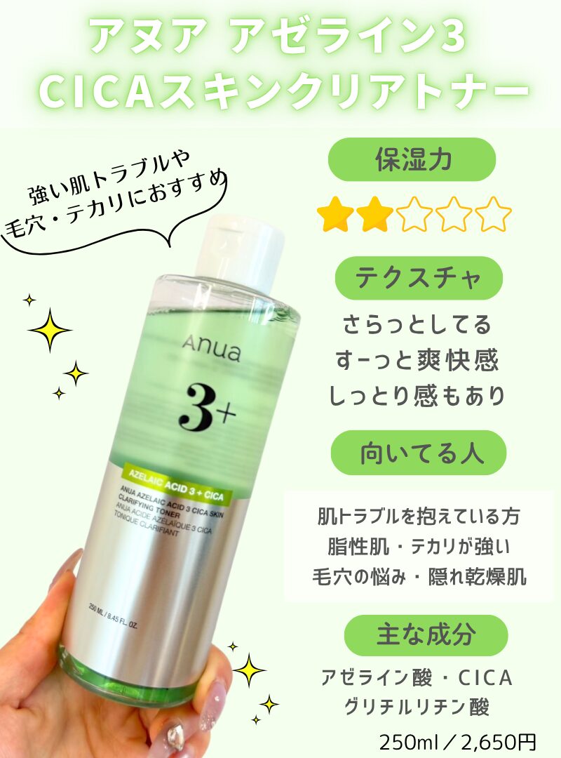 アヌア アゼライン3 CICAスキンクリアトナー